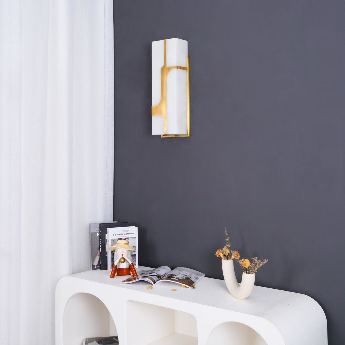 Auberden Alabaster Wall Light-Moonnatur