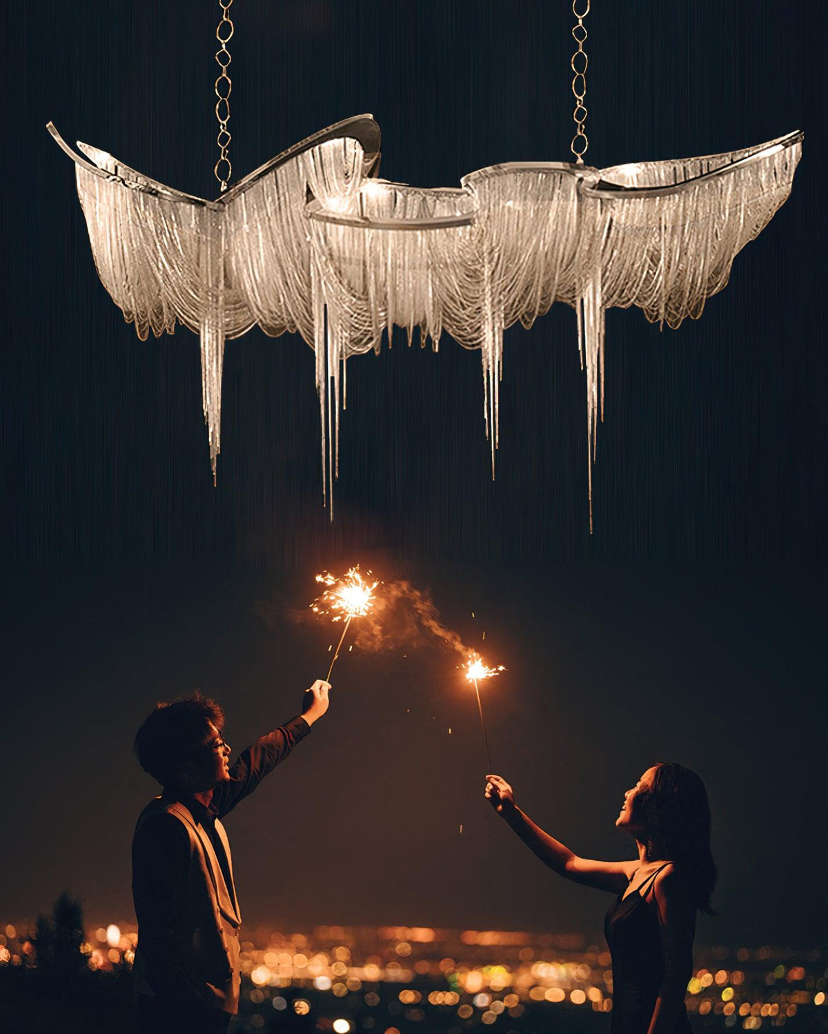 Elowelle Aluminium Chandelier-Moonnatur
