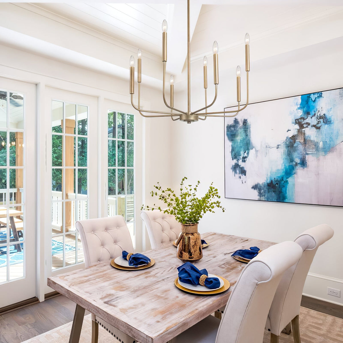 Barrowhill Brass Chandelier-Moonnatur