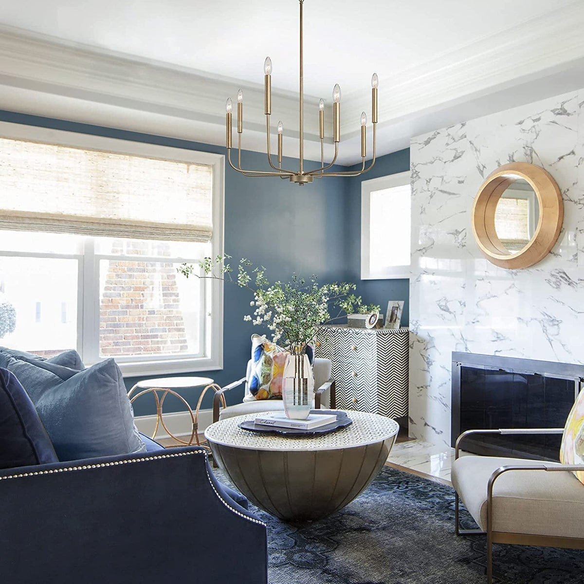 Barrowhill Brass Chandelier-Moonnatur