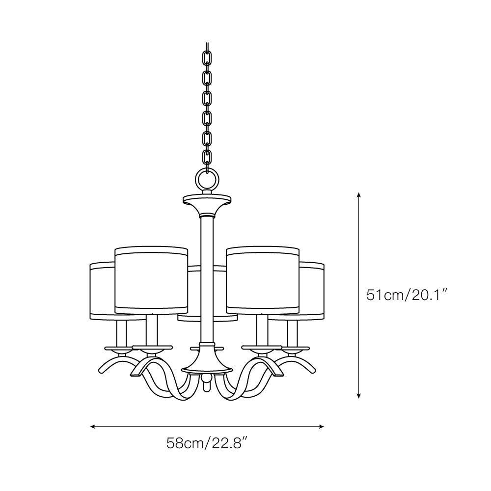 Avrenden Fabric Chandelier-Moonnatur