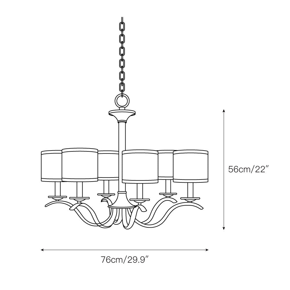 Avrenden Fabric Chandelier-Moonnatur