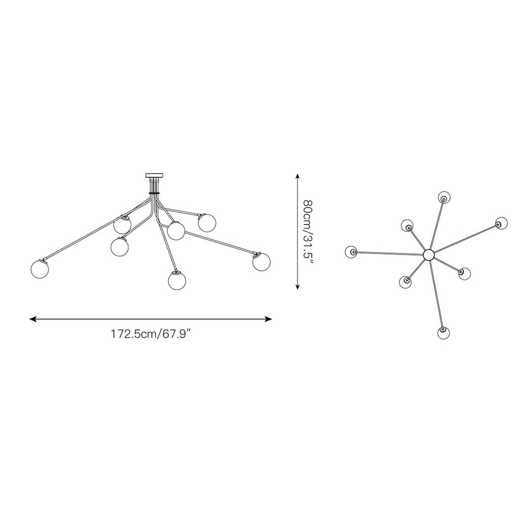 Ashendale Glass Ceiling Light-Moonnatur