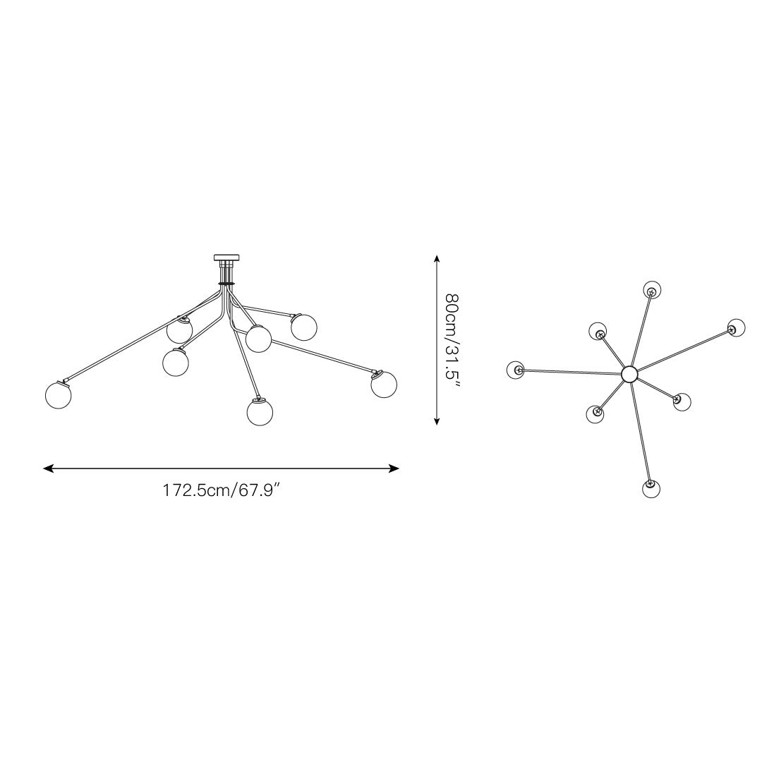 Ashendale Glass Ceiling Light-Moonnatur