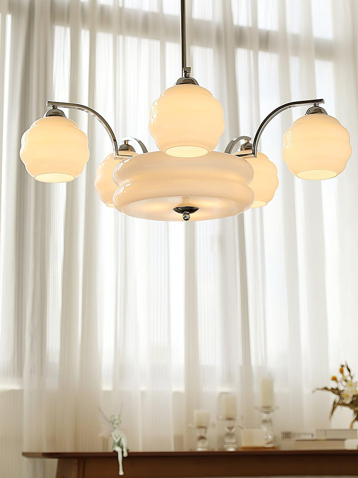 Peloria Glass Chandelier-Moonnatur