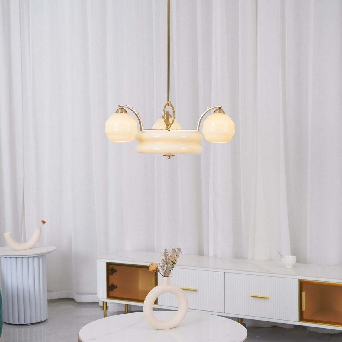 Peloria Glass Chandelier-Moonnatur
