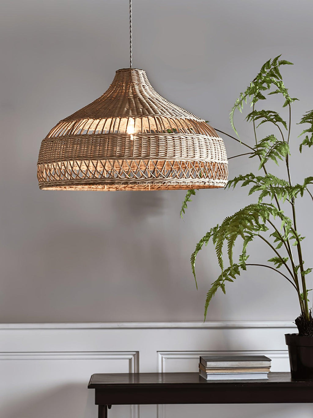 Dorrenena Rattan Pendant Light-Moonnatur