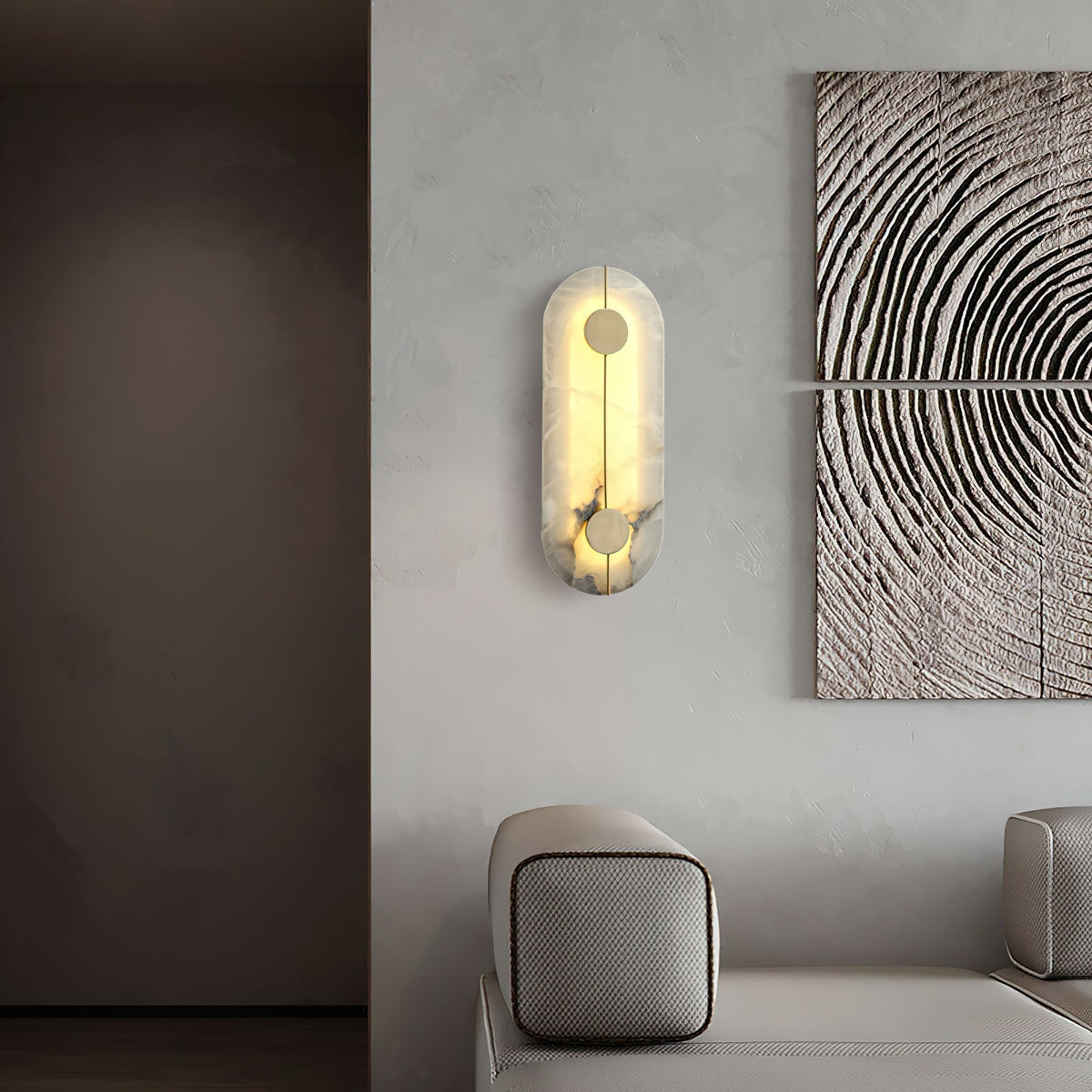 Ambelcove Alabaster Wall Light-Moonnatur