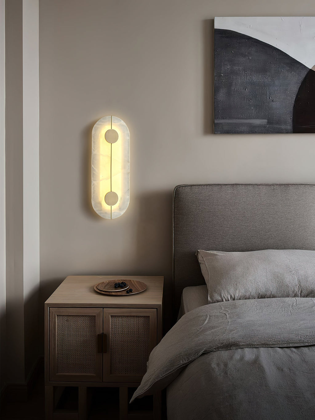Ambelcove Alabaster Wall Light-Moonnatur