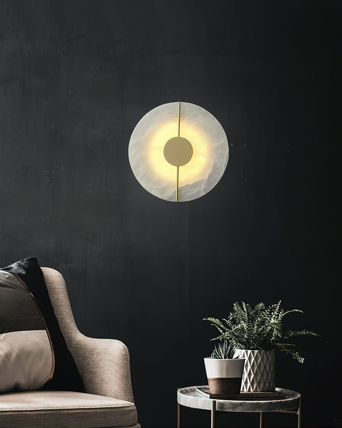 Ambelcove Alabaster Wall Light-Moonnatur