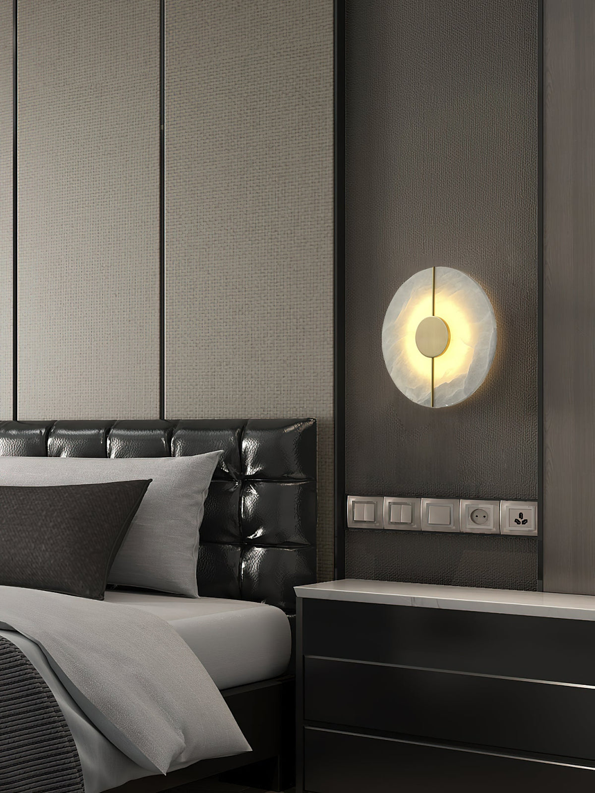 Ambelcove Alabaster Wall Light-Moonnatur