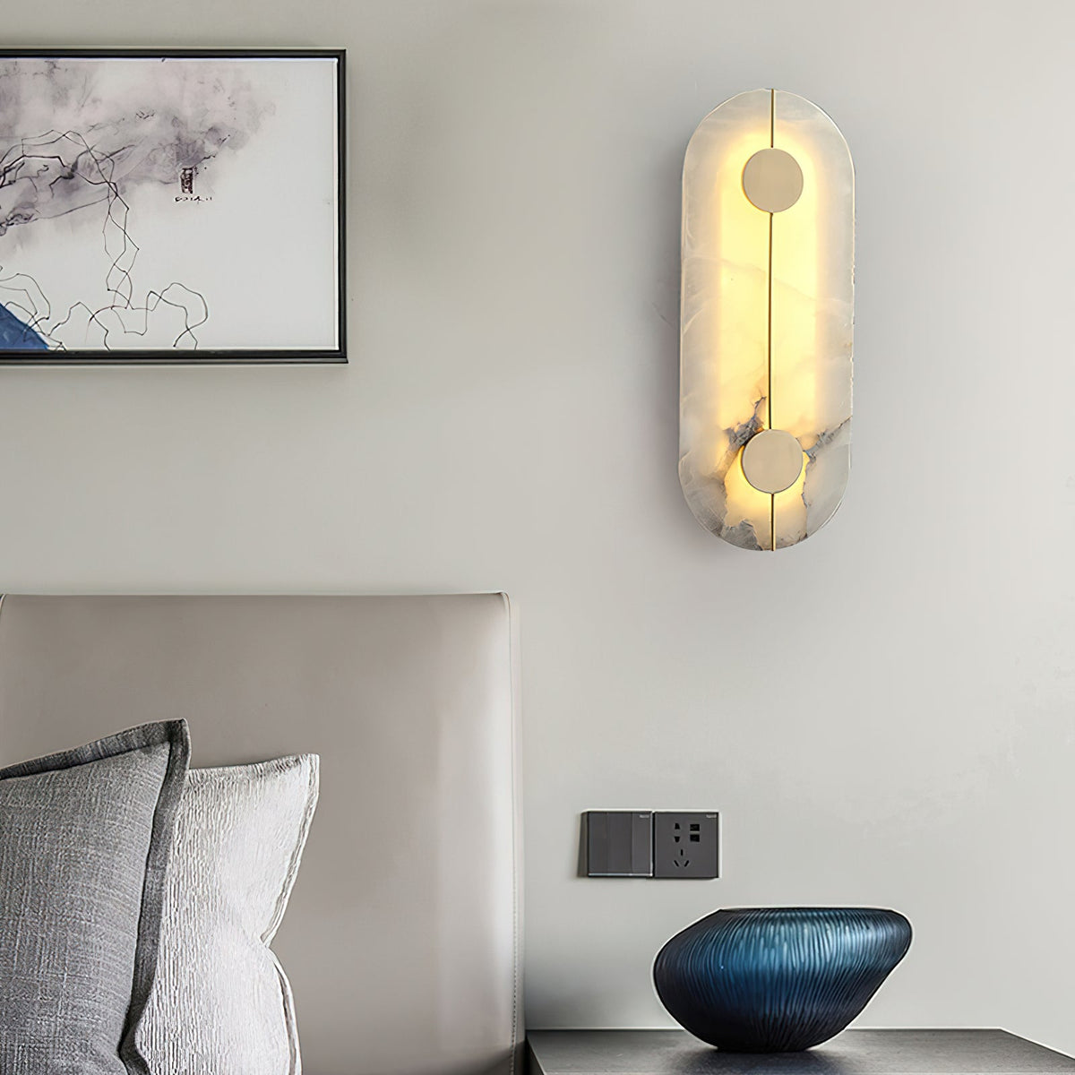 Ambelcove Alabaster Wall Light-Moonnatur