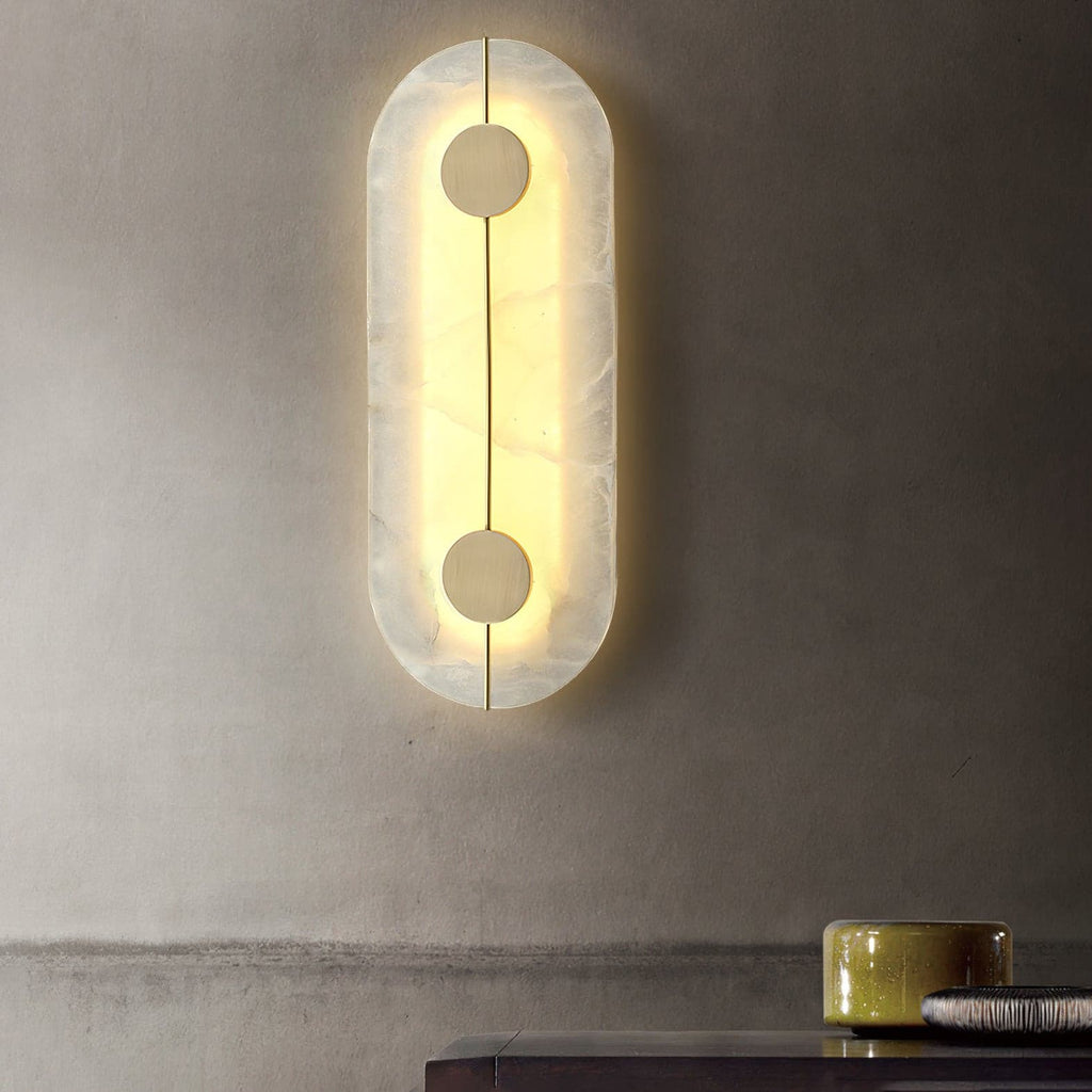 Ashenbrook Alabaster Wall Light-Moonnatur