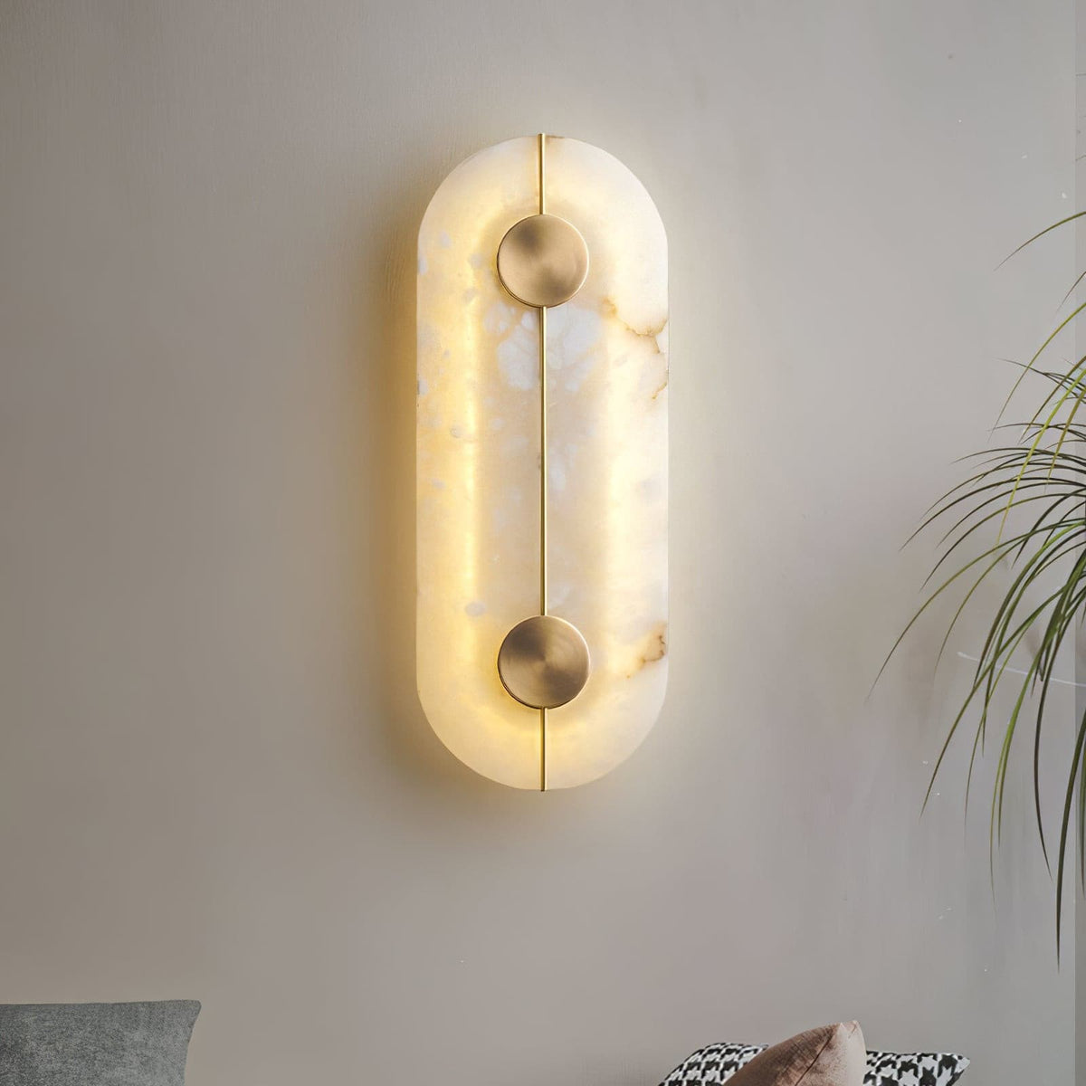 Ashenbrook Alabaster Wall Light-Moonnatur