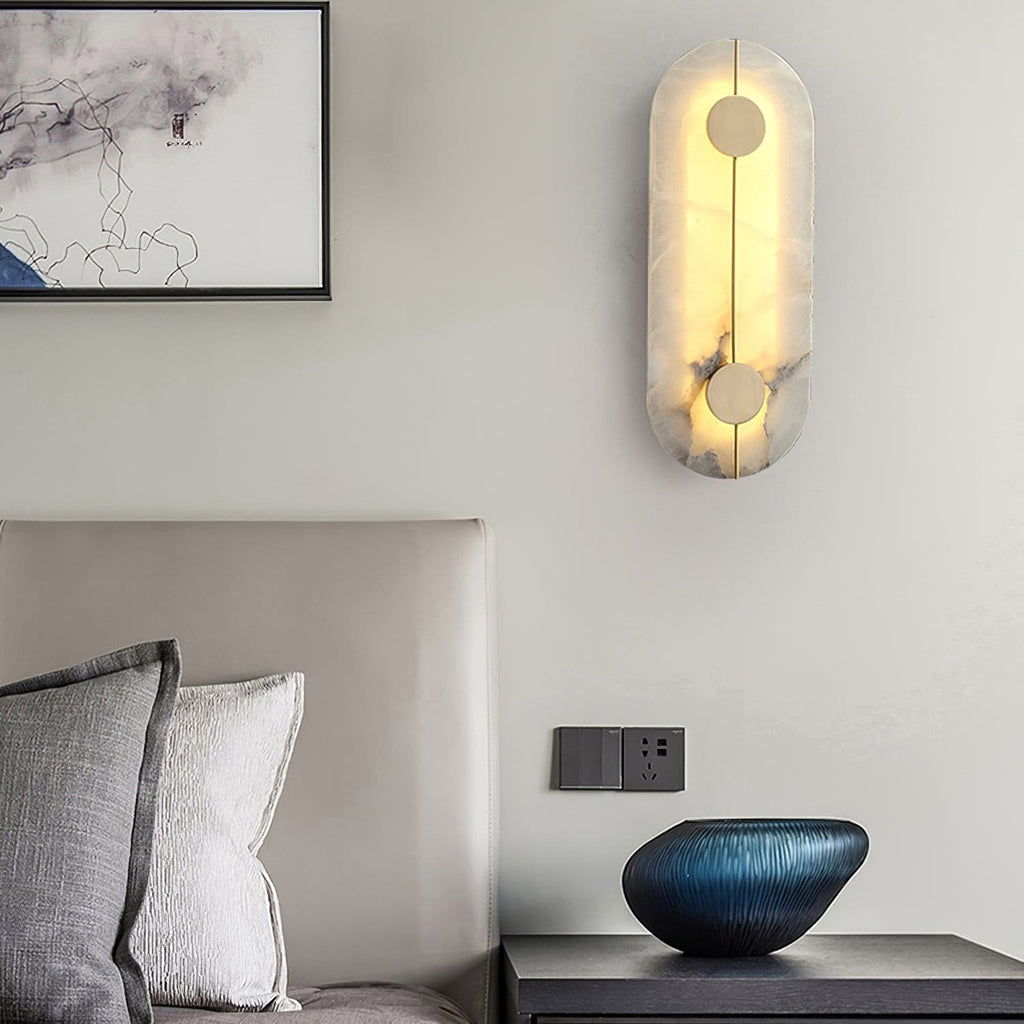 Ashenbrook Alabaster Wall Light-Moonnatur