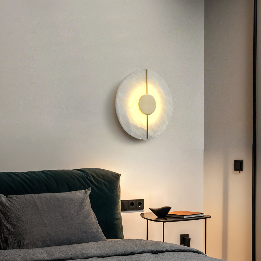 Ashenbrook Alabaster Wall Light-Moonnatur