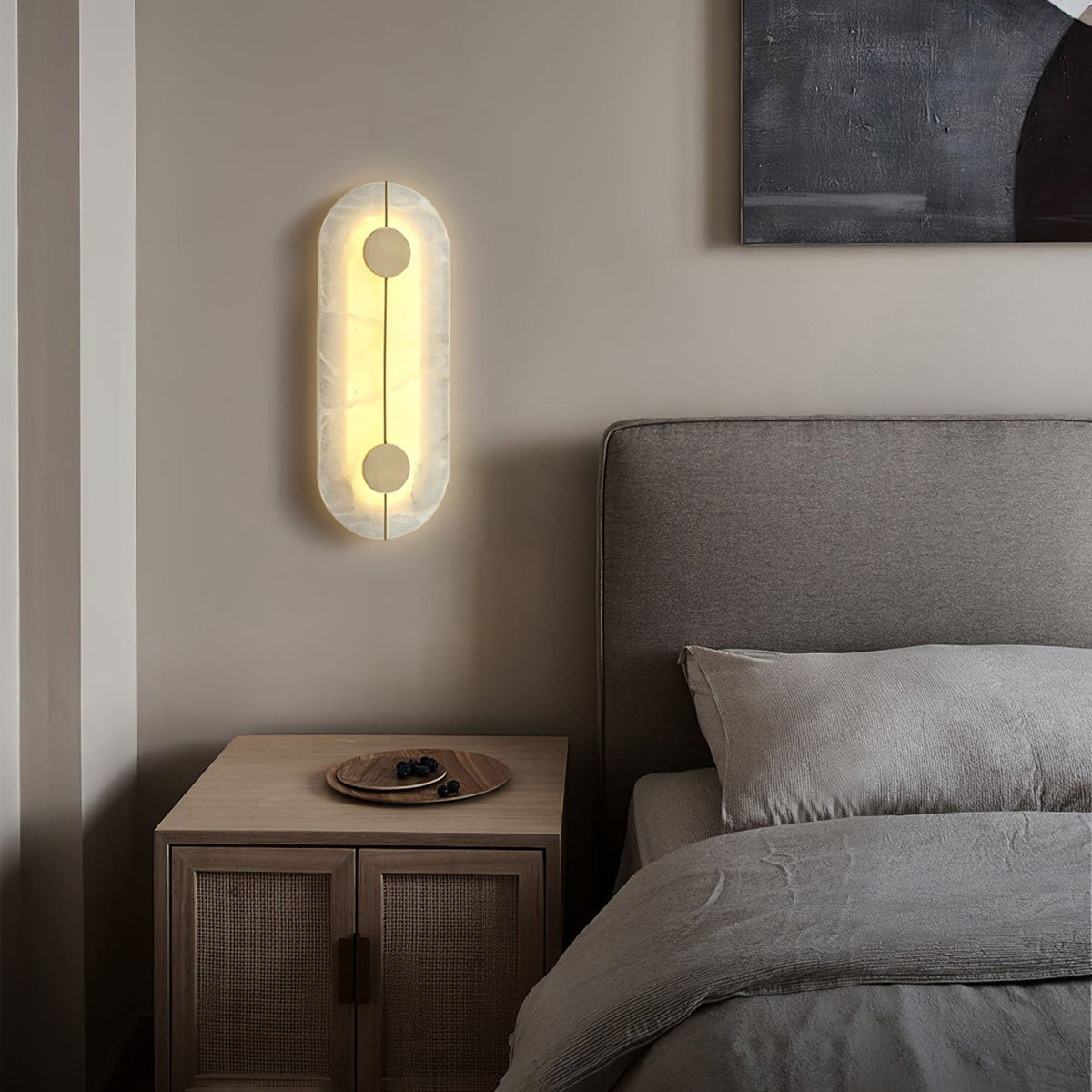 Ashenbrook Alabaster Wall Light-Moonnatur