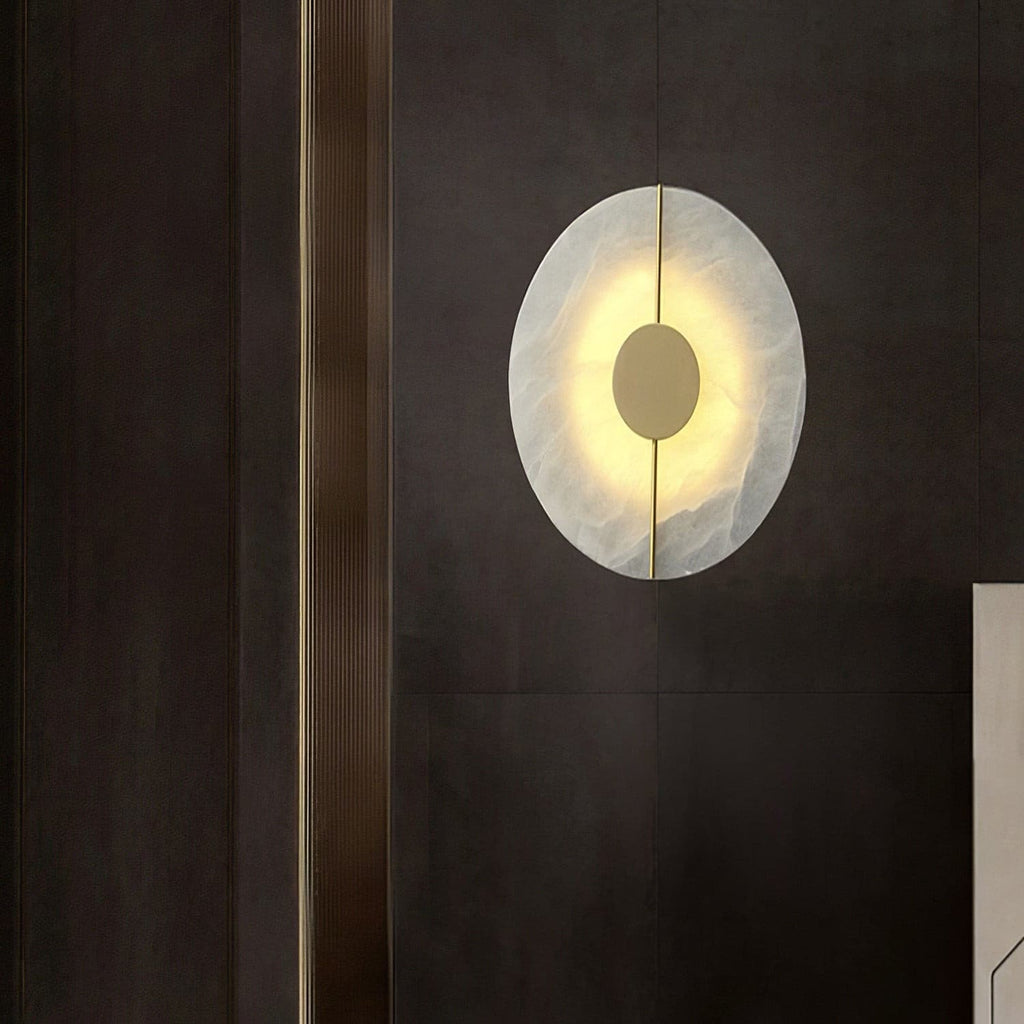 Ashenbrook Alabaster Wall Light-Moonnatur