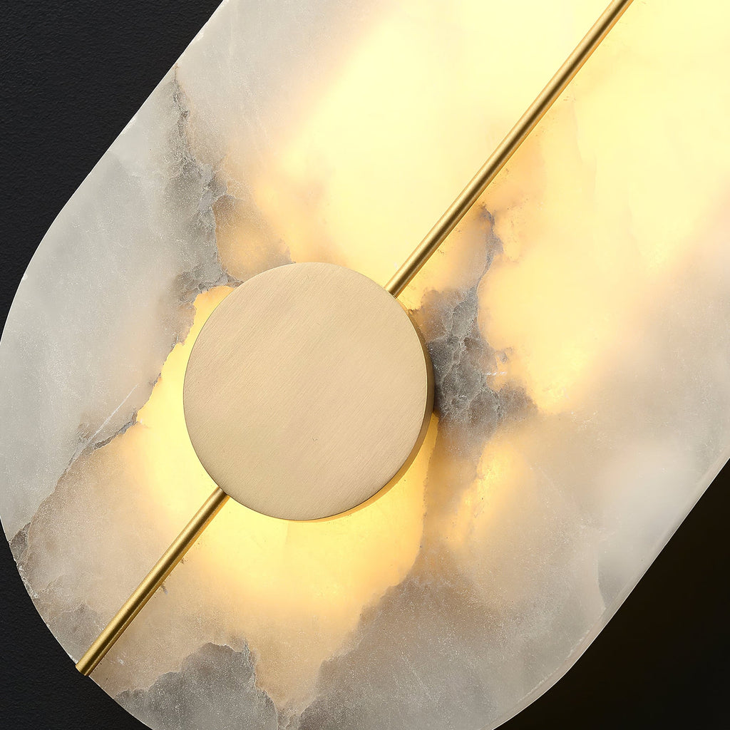 Ashenbrook Alabaster Wall Light-Moonnatur
