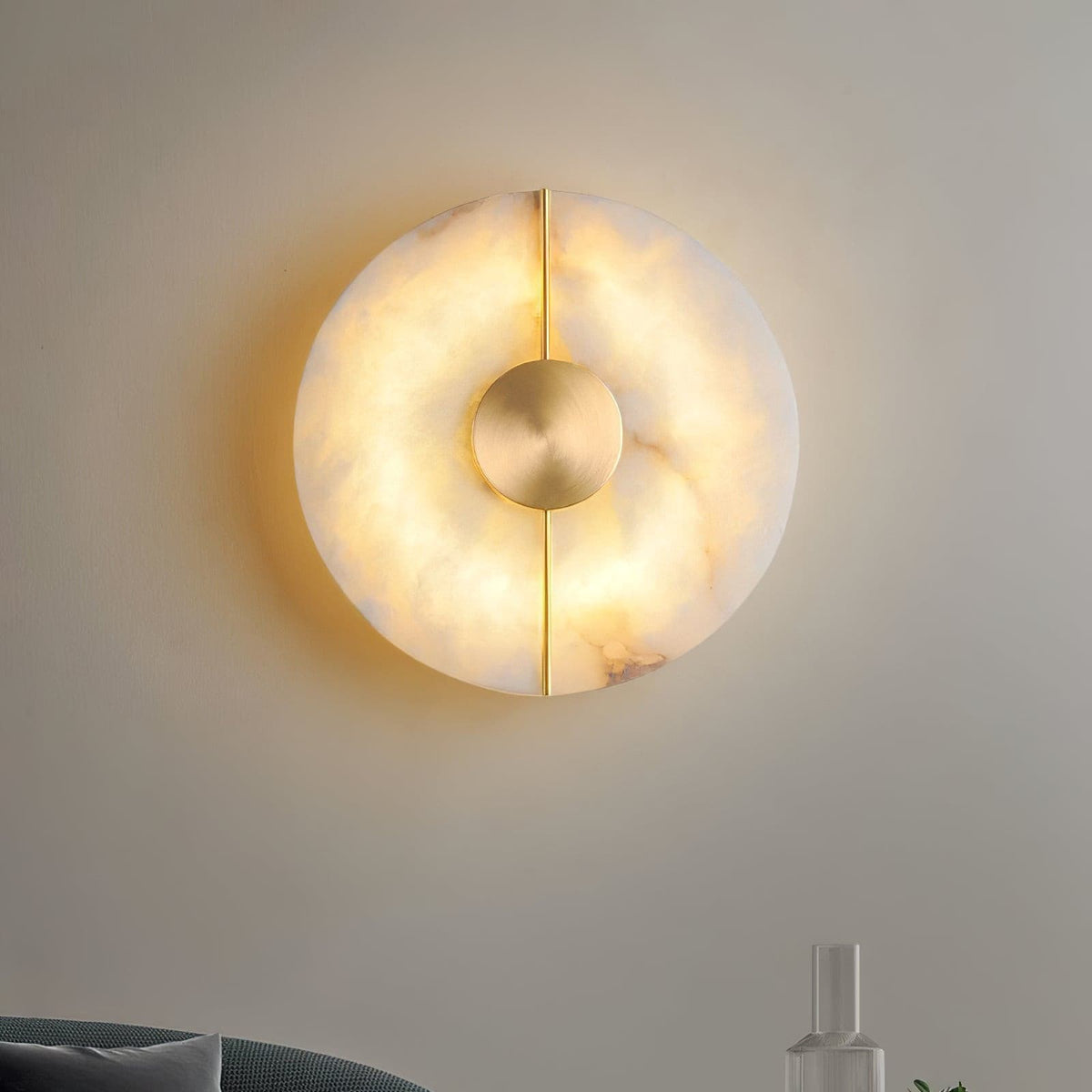 Ashenbrook Alabaster Wall Light-Moonnatur