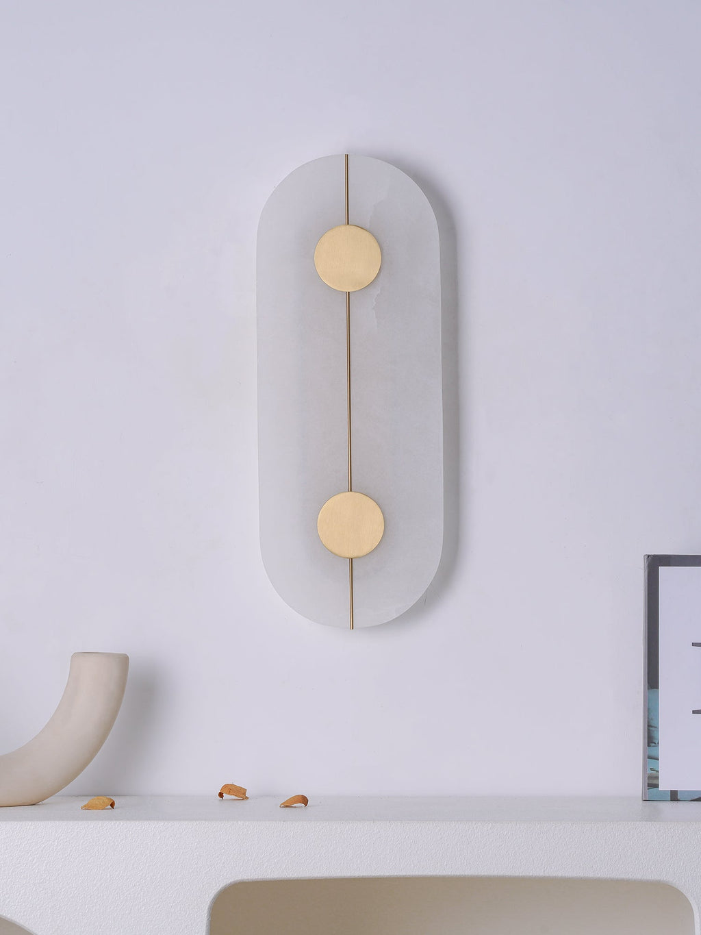 Ashenbrook Alabaster Wall Light-Moonnatur
