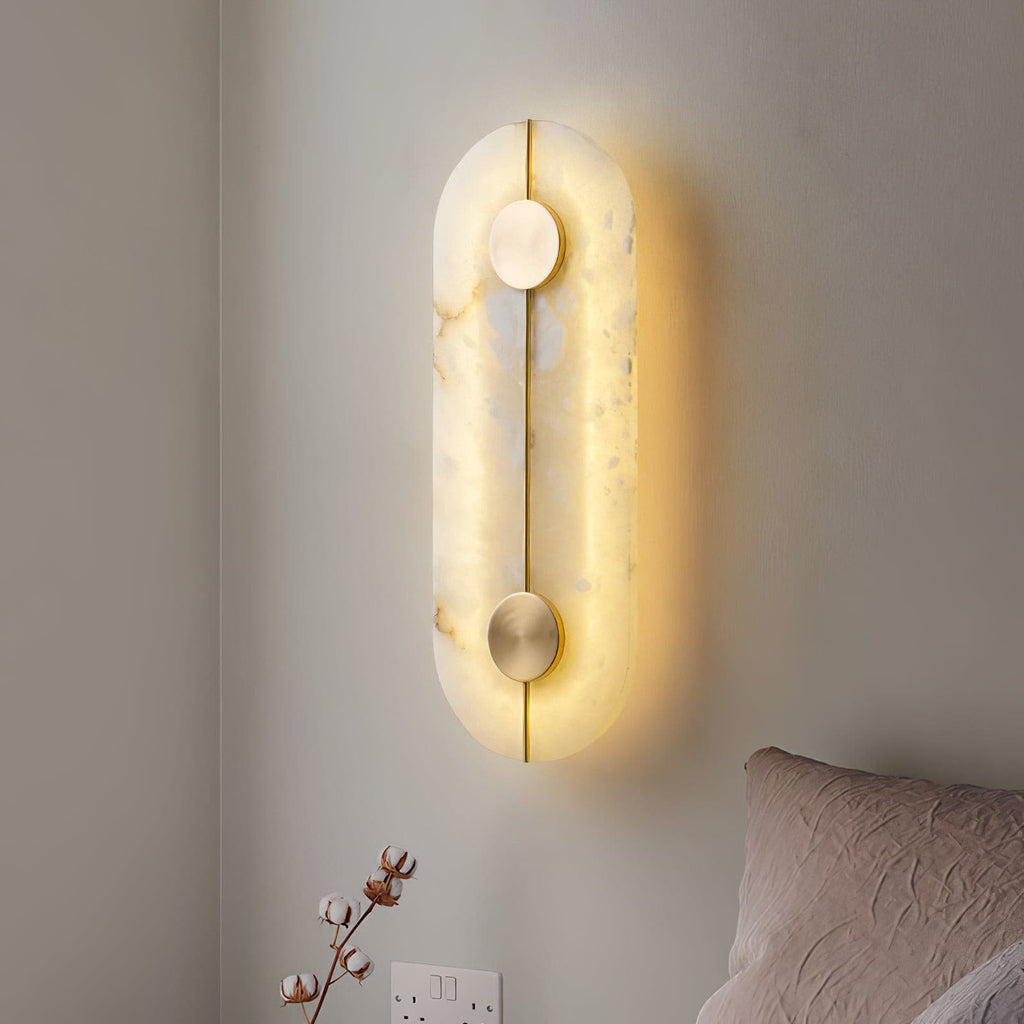 Ashenbrook Alabaster Wall Light-Moonnatur