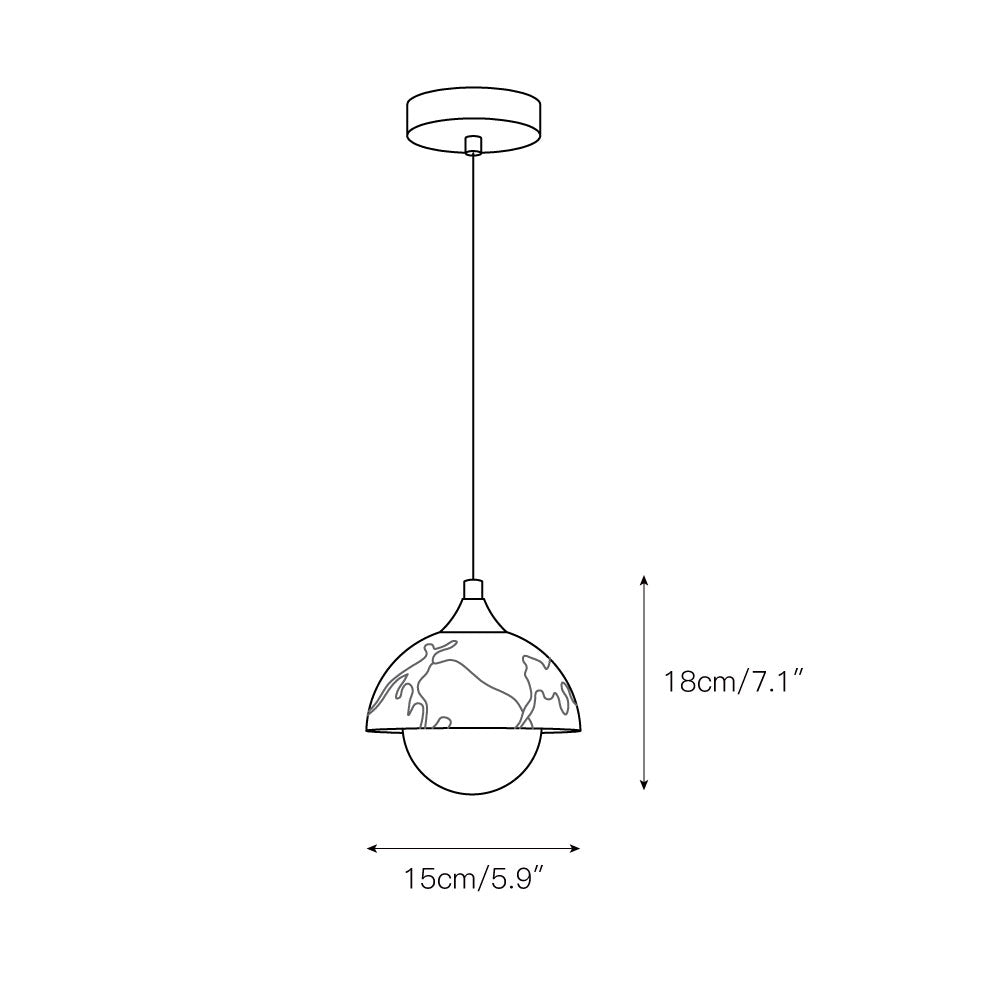 Altonfern Marble Pendant Light-Moonnatur