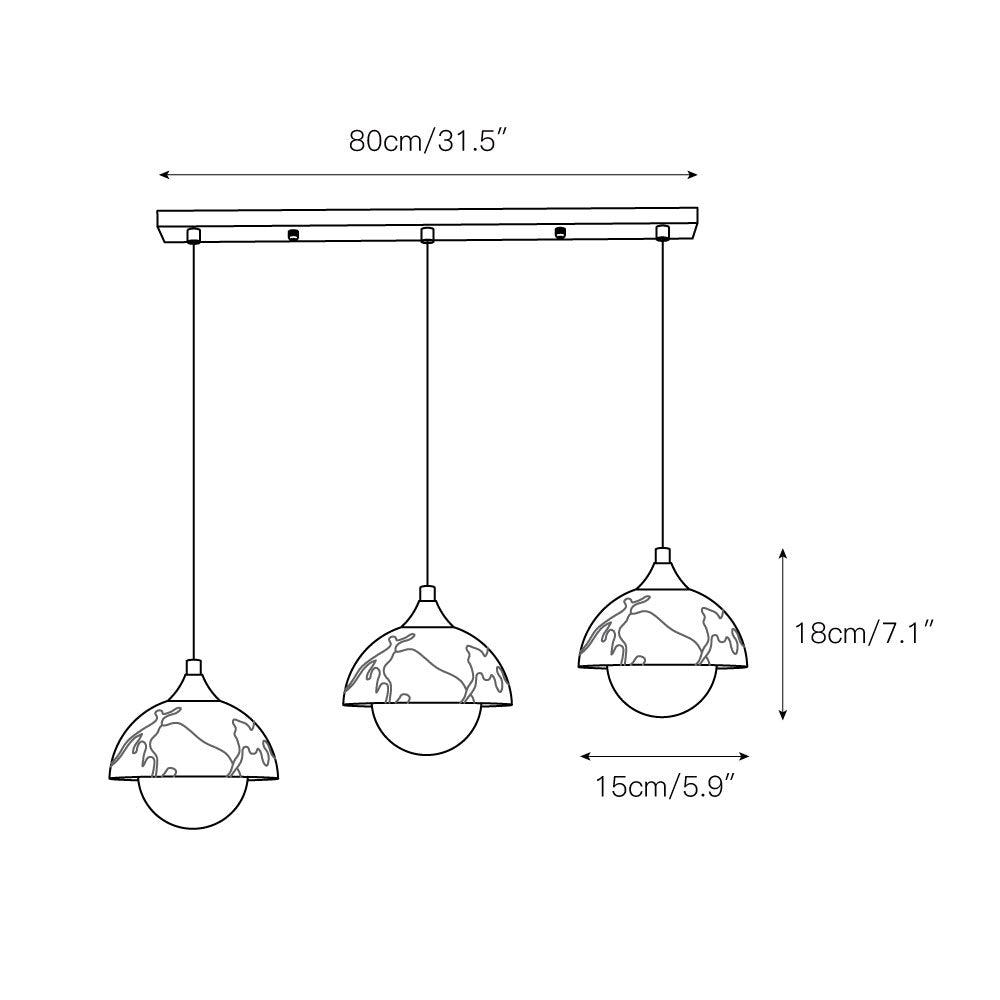 Altonfern Marble Pendant Light-Moonnatur