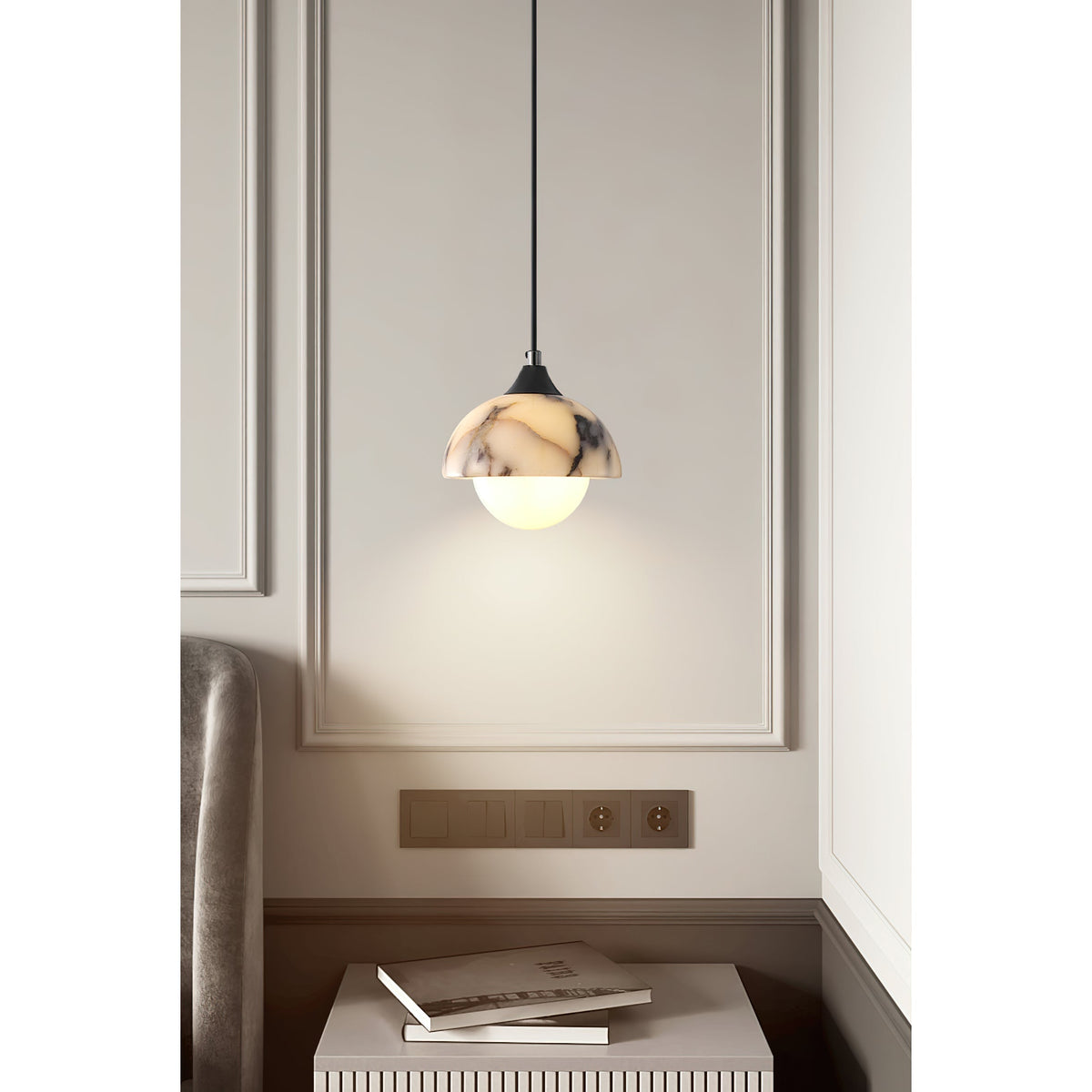 Altonfern Marble Pendant Light-Moonnatur
