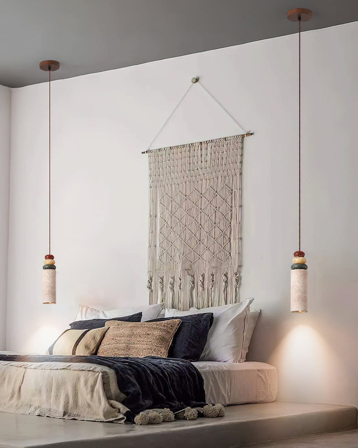 Ambelbrook Travertine Pendant Light-Moonnatur