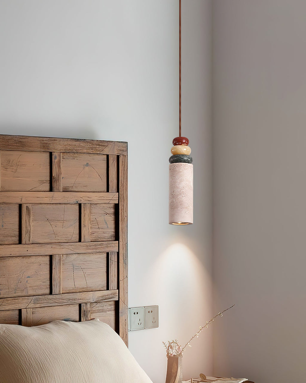 Ambelbrook Travertine Pendant Light-Moonnatur