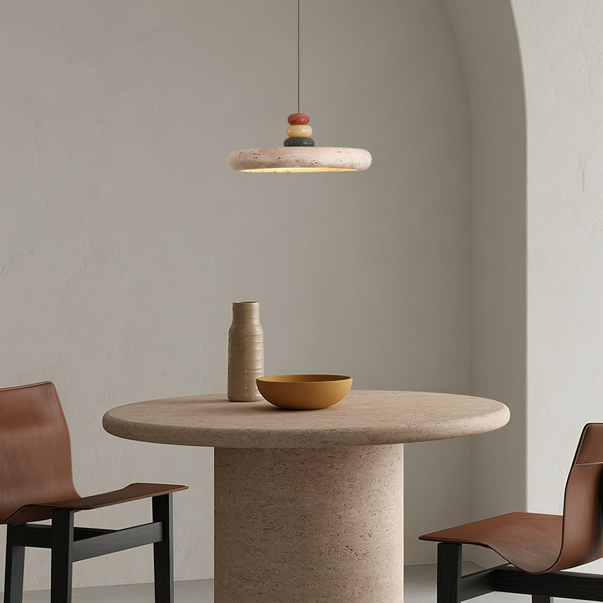 Ambelbrook Travertine Pendant Light-Moonnatur