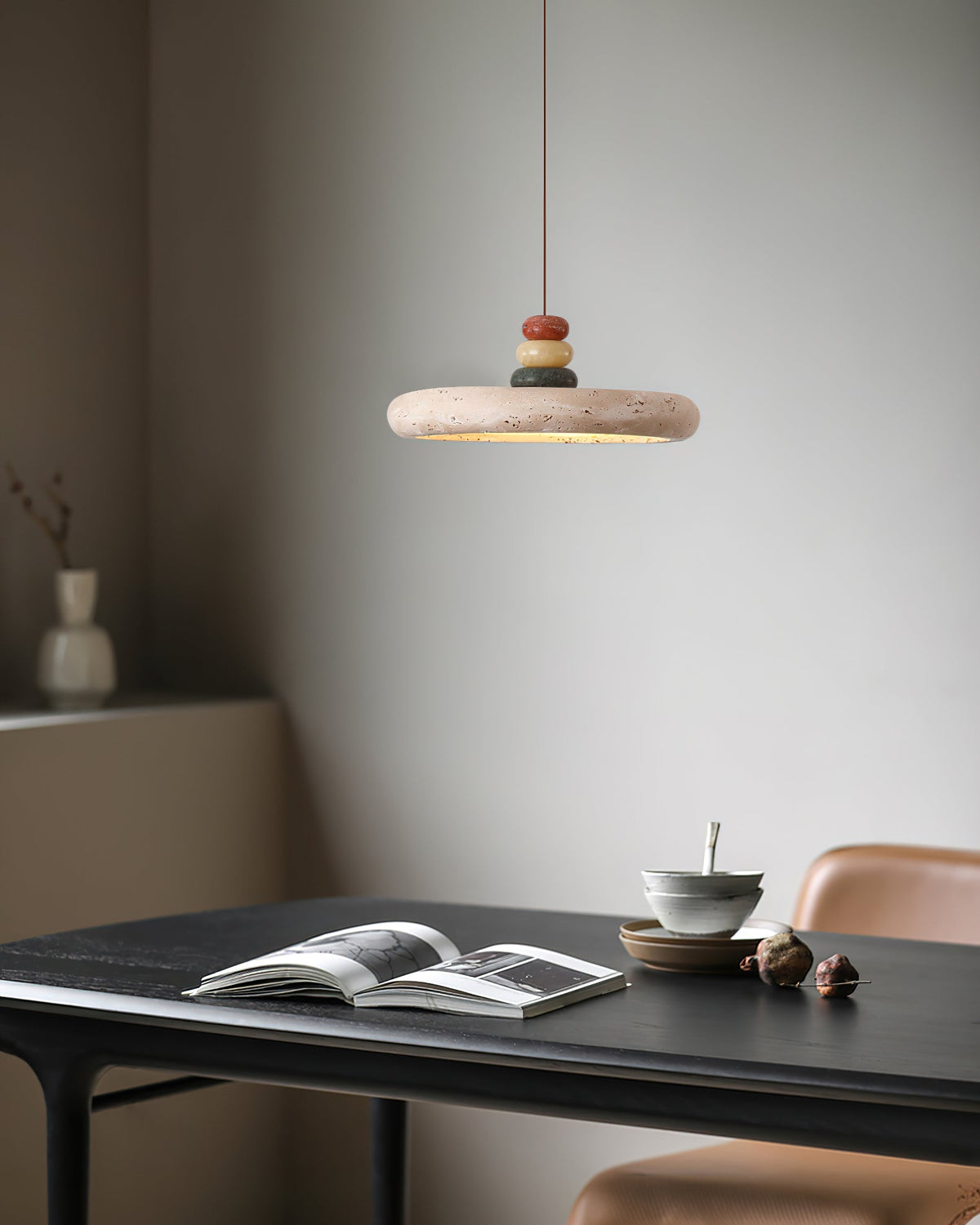Ambelbrook Travertine Pendant Light-Moonnatur
