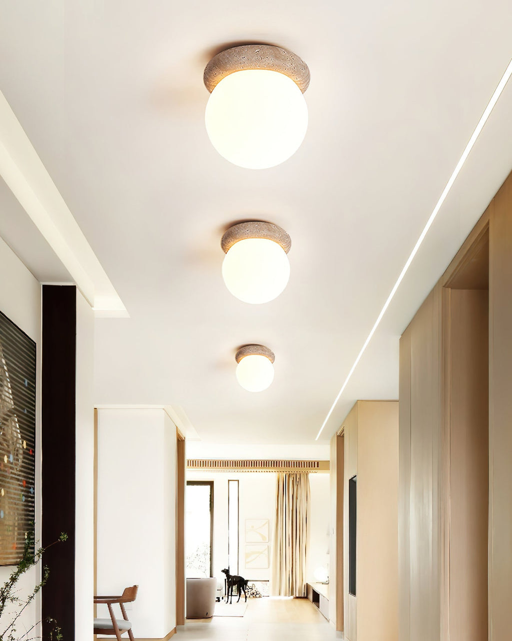 Kenrenfield Travertine Ceiling Light-Moonnatur