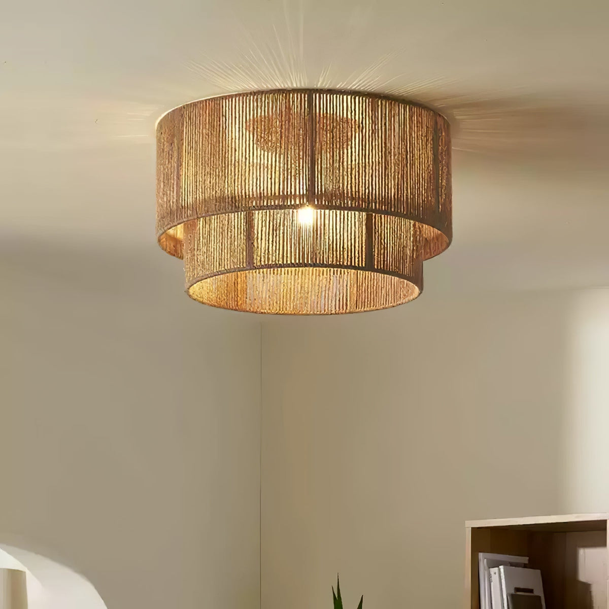 Deldenelle Jute Rope Ceiling Light-Moonnatur