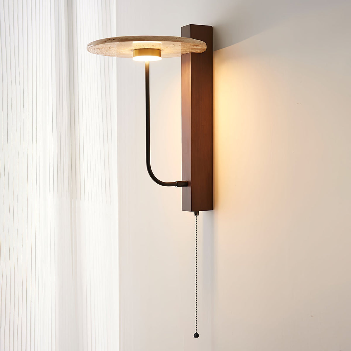Bryneth Travertine Wall Light-Moonnatur