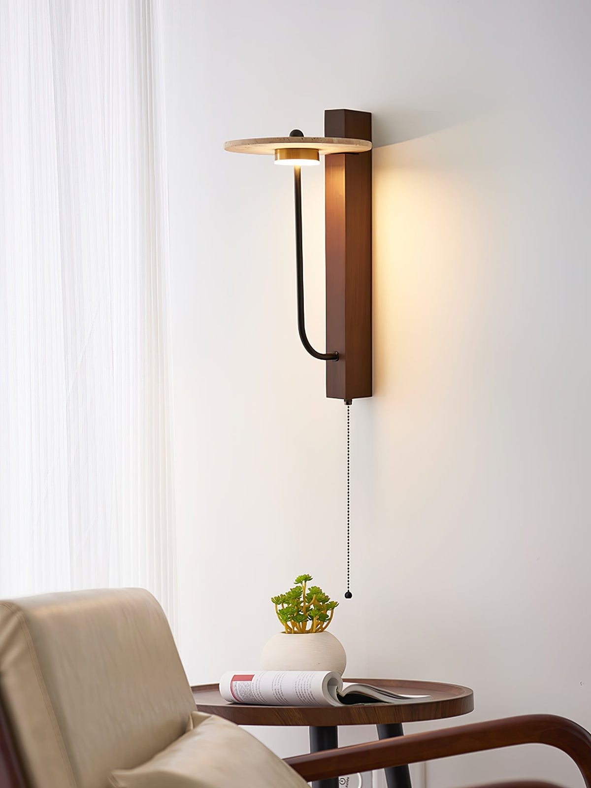 Bryneth Travertine Wall Light-Moonnatur