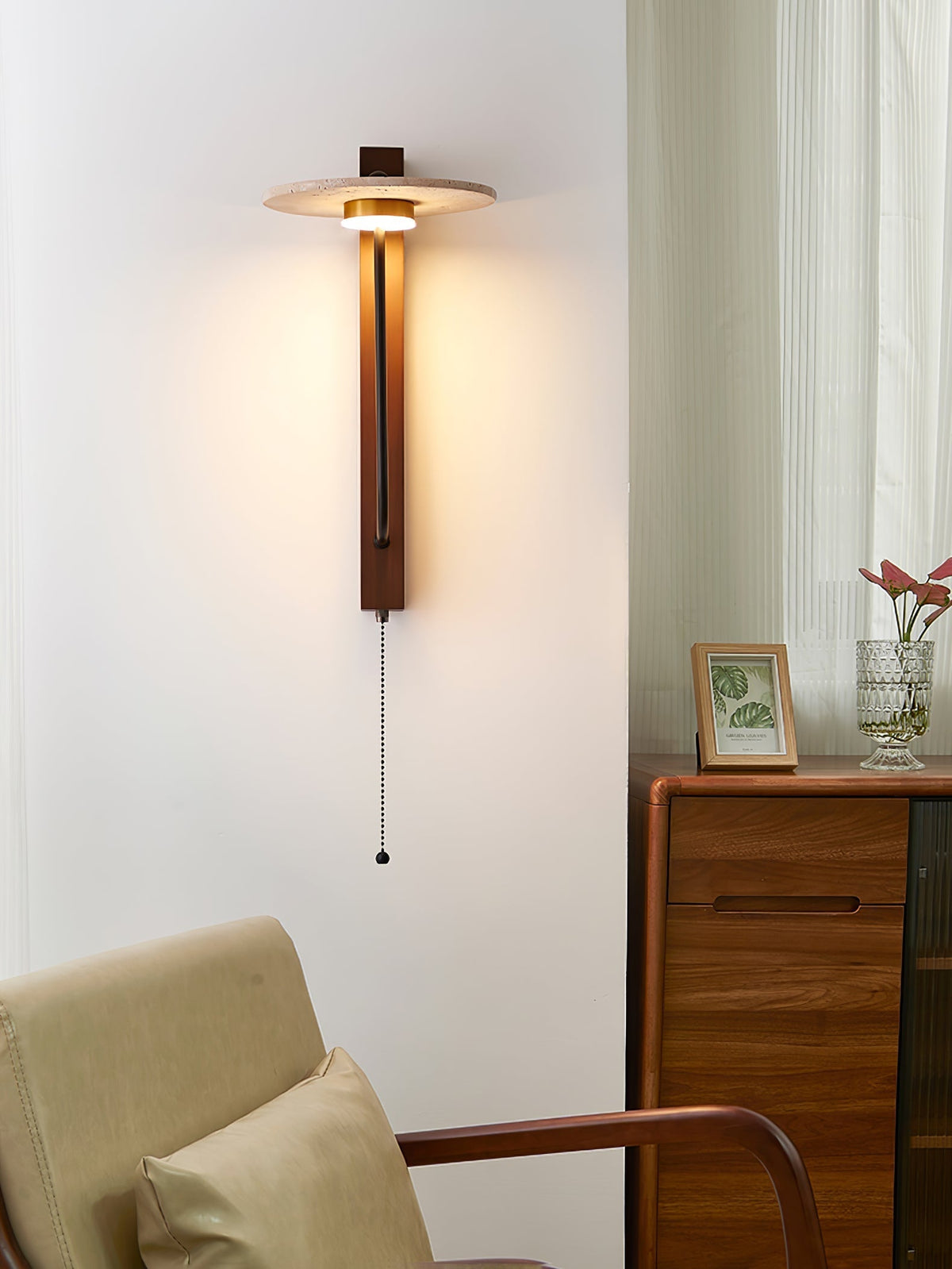Bryneth Travertine Wall Light-Moonnatur