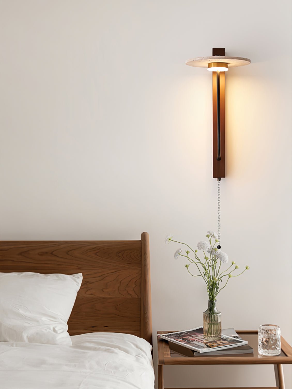 Bryneth Travertine Wall Light-Moonnatur