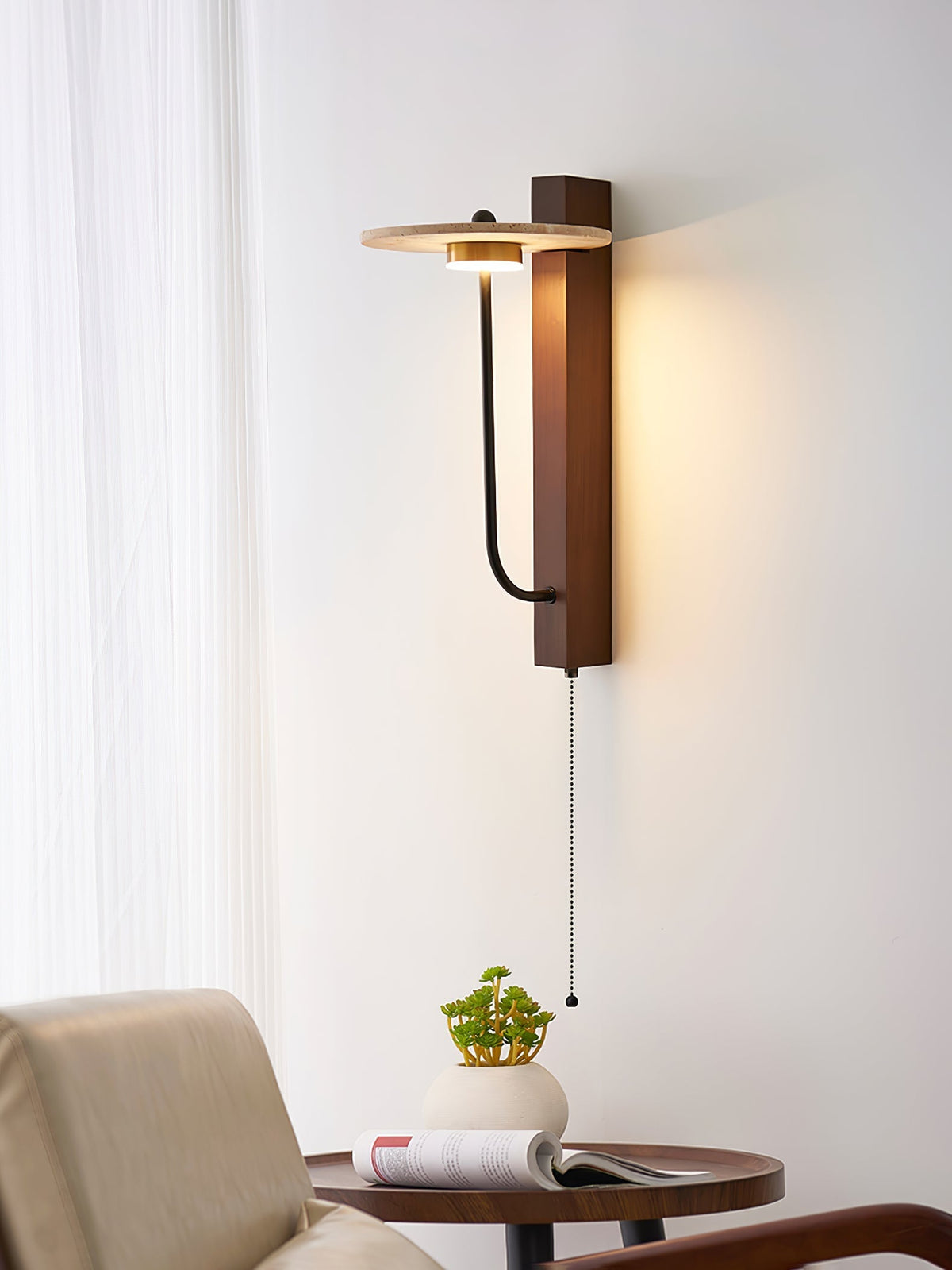 Bryneth Travertine Wall Light-Moonnatur