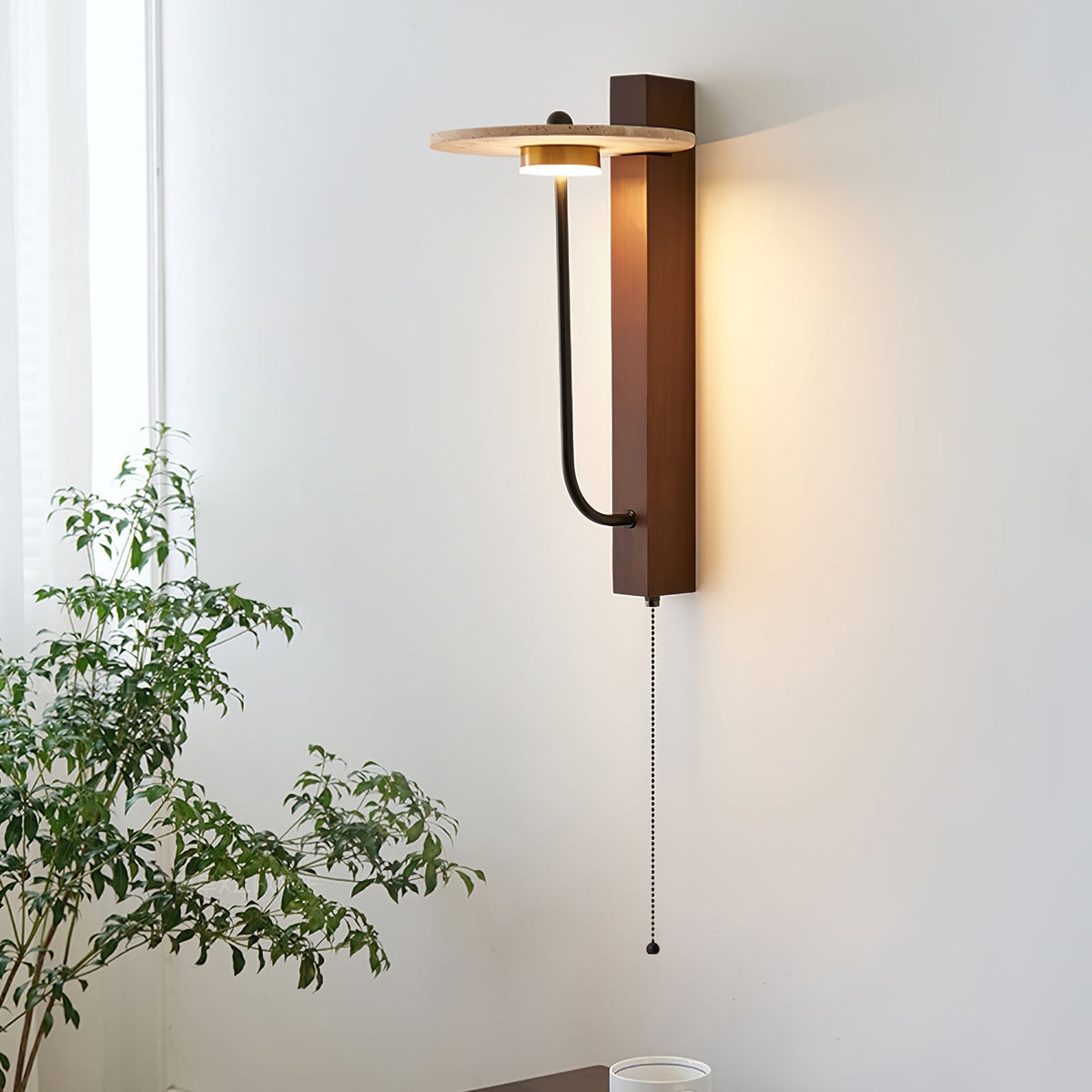 Bryneth Travertine Wall Light-Moonnatur