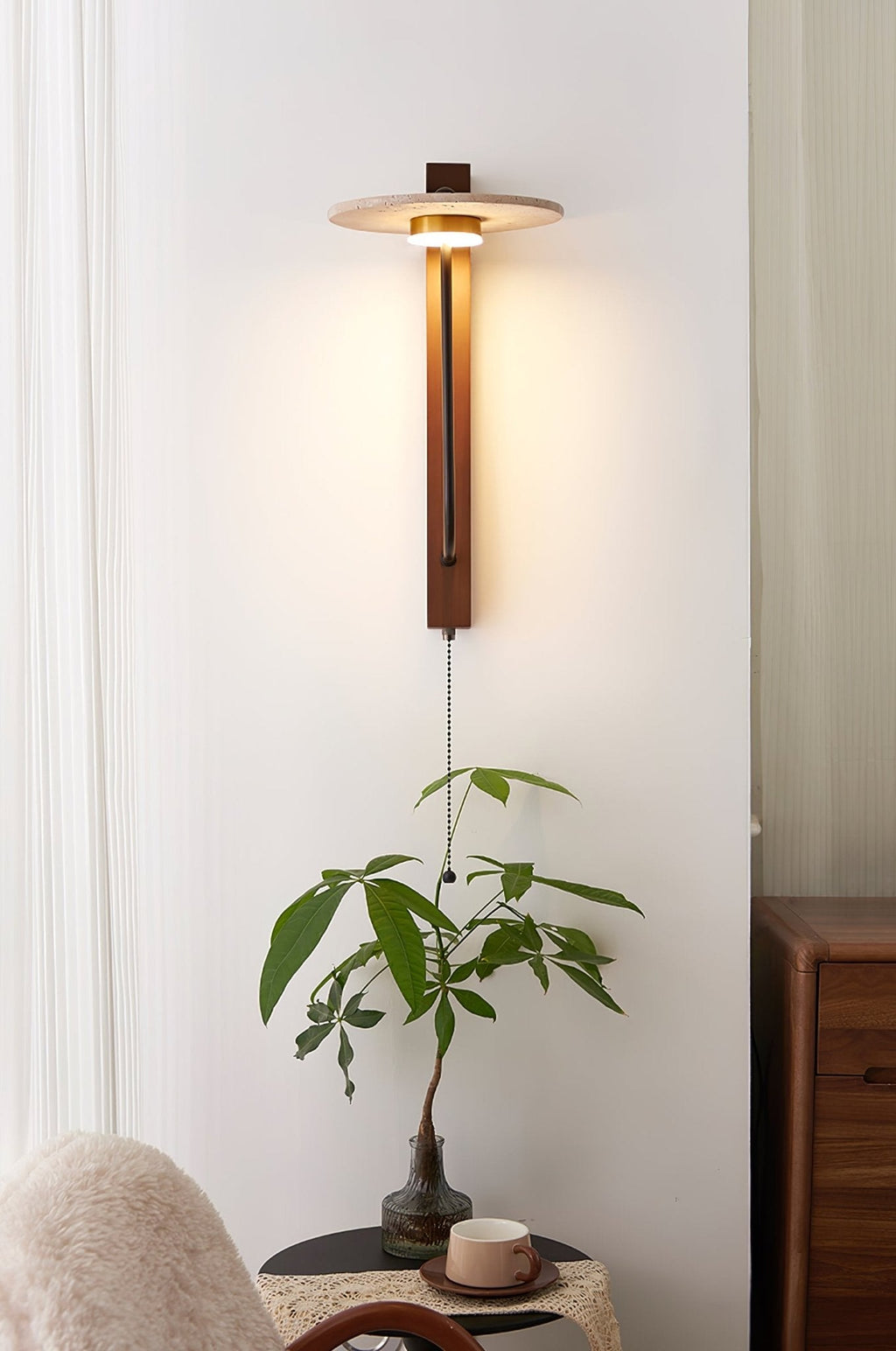 Bryneth Travertine Wall Light-Moonnatur