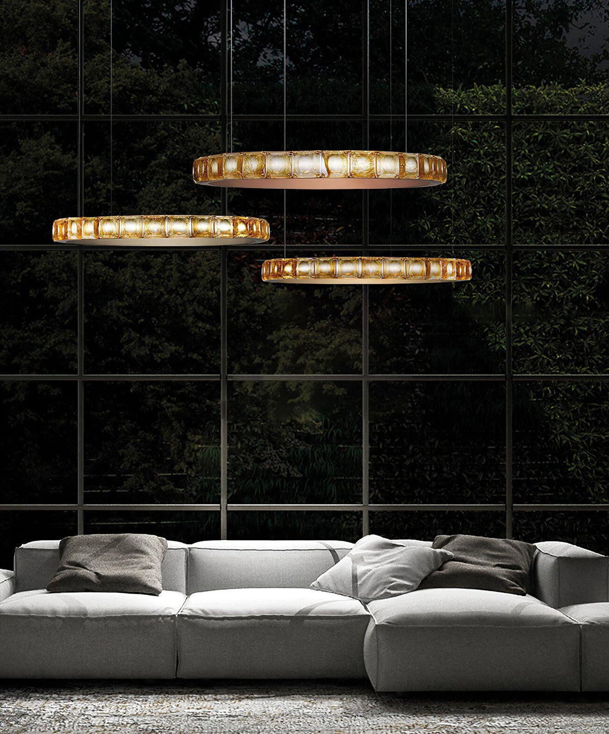 Ilvenwyn Glass Chandelier-Moonnatur