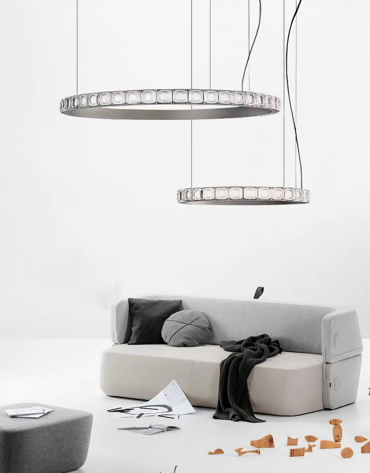 Ilvenwyn Glass Chandelier-Moonnatur