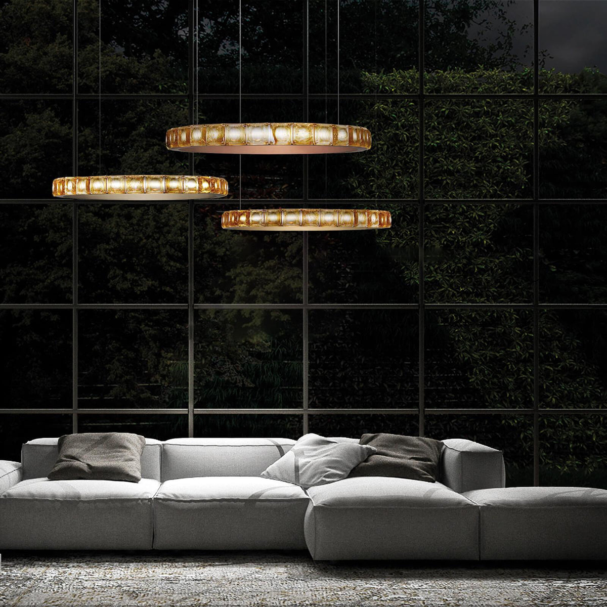 Ilvenwyn Glass Chandelier-Moonnatur