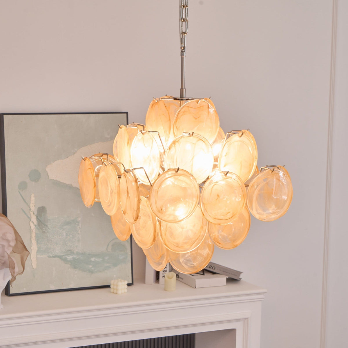 Tildeneris Glass Chandelier-Moonnatur