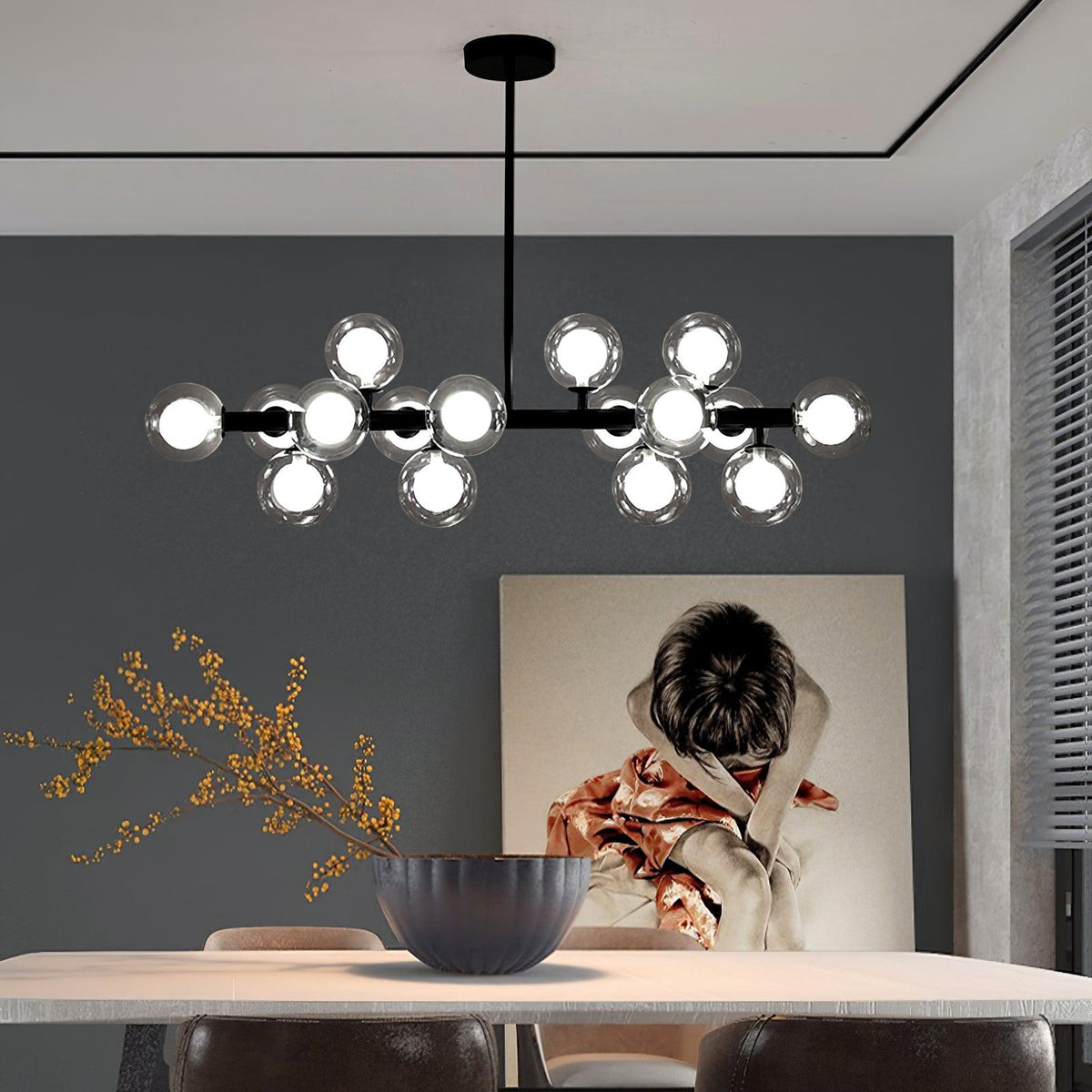 Morvenwyn Glass Chandelier-Moonnatur