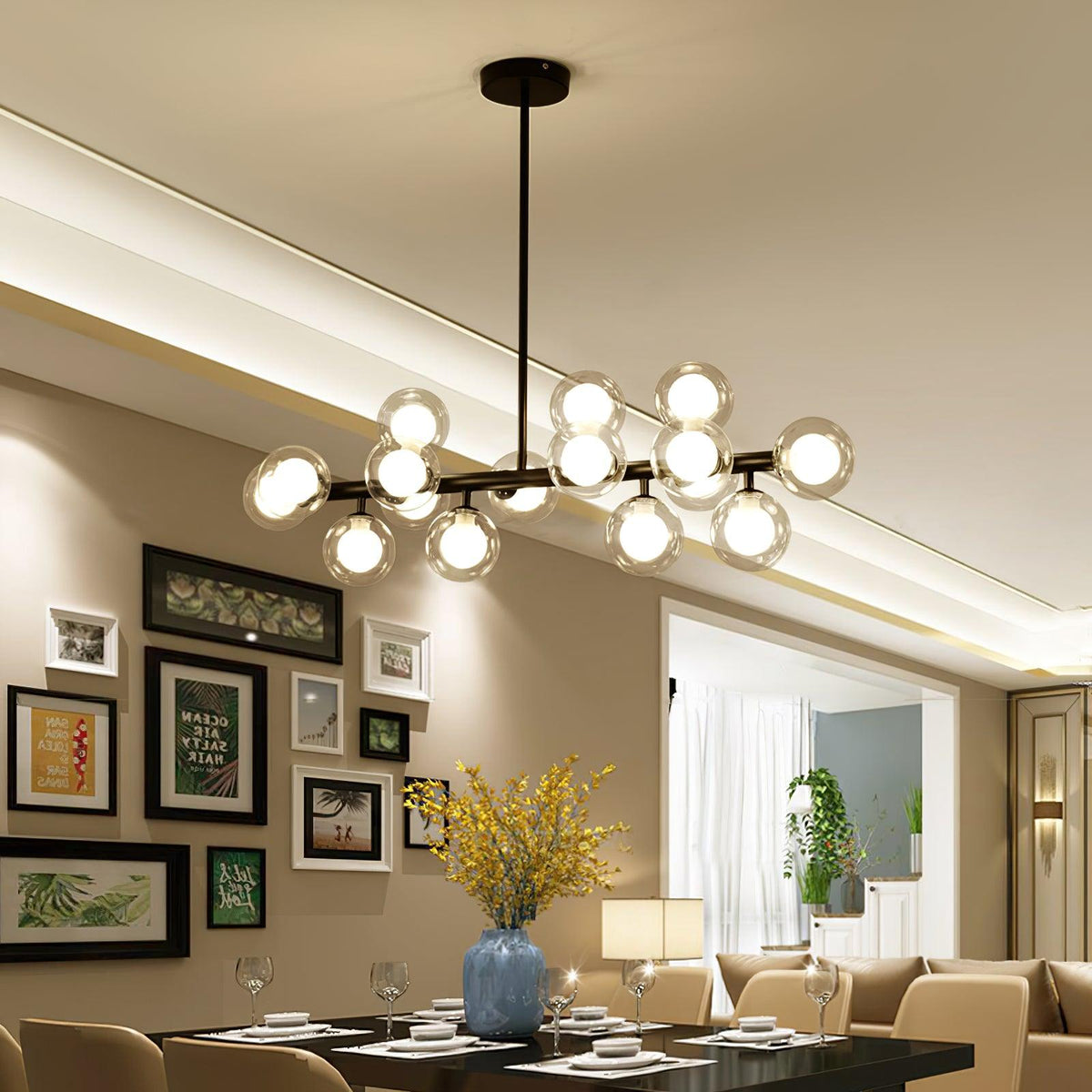Morvenwyn Glass Chandelier-Moonnatur