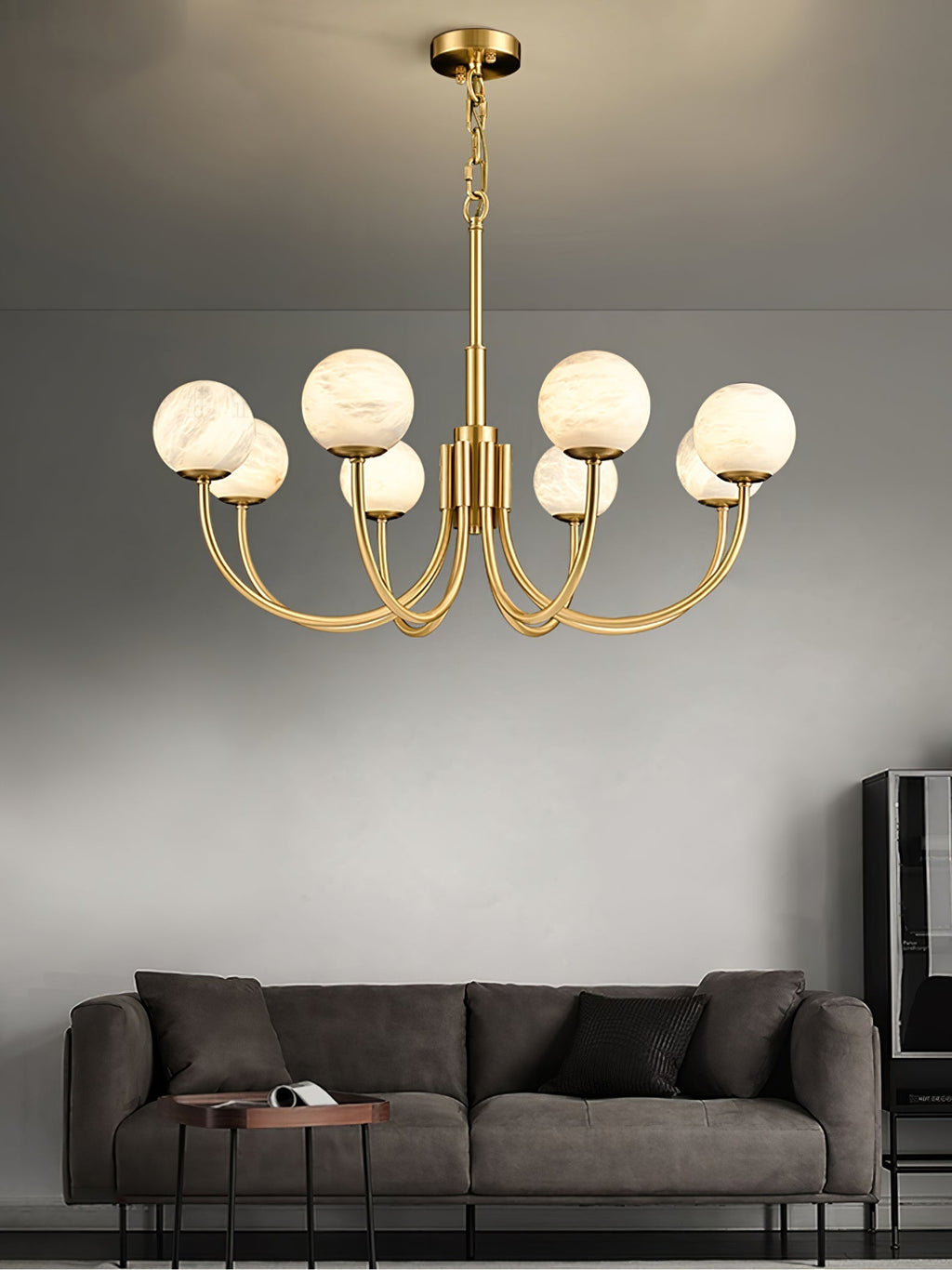 Venelle Alabaster Chandelier-Moonnatur