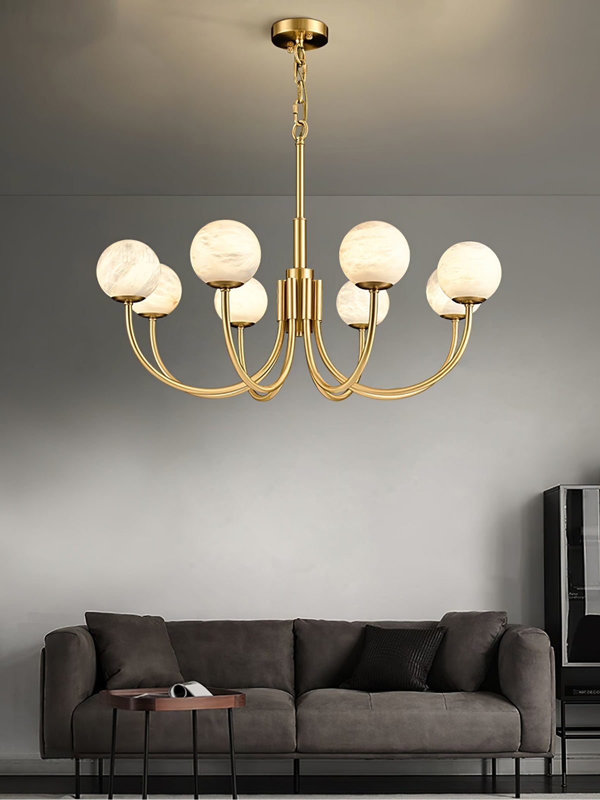 Venelle Alabaster Chandelier-Moonnatur